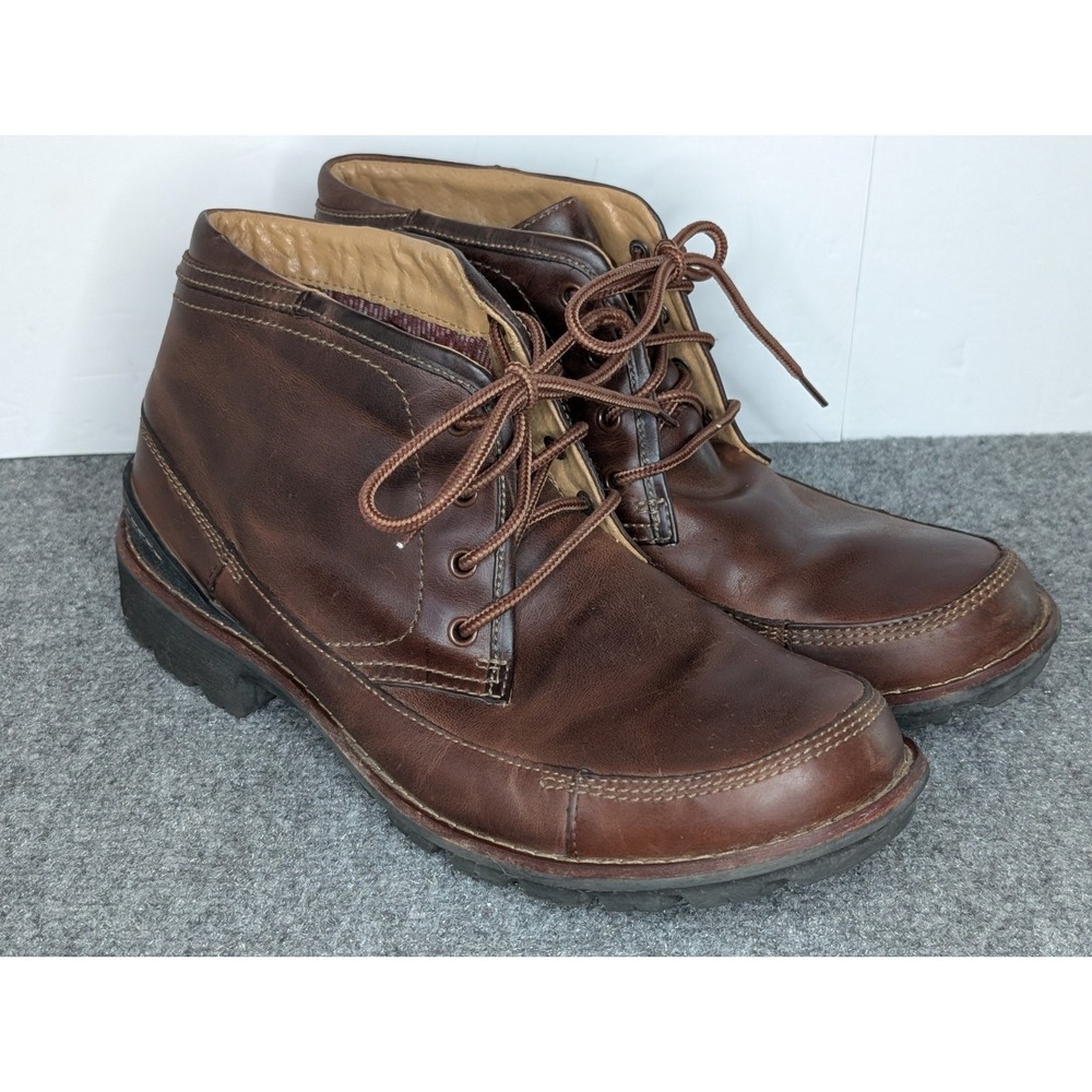 Clarks Men's Rossdale Mid Brown Warm Lined Leather‎ Lace Up Casual Boot Size 12